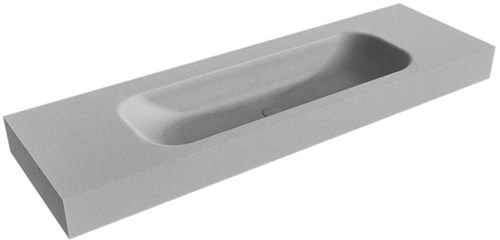 BIG MEDIUM Plata Lavabo suspendido de solid surface 151cm. Posición del fregadero Centro borde de 12cm de alto.