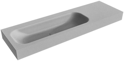 BIG MEDIUM Plata Lavabo suspendido de solid surface 151cm. Posición del fregadero Izquierda borde de 12cm de alto.