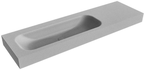 BIG MEDIUM Plata Lavabo suspendido de solid surface 160cm. Posición del fregadero Izquierda borde de 12cm de alto.