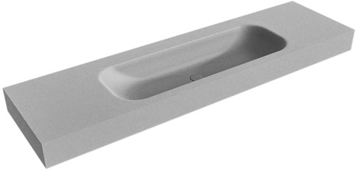 BIG MEDIUM Plata Lavabo suspendido de solid surface 170cm. Posición del fregadero Centro borde de 12cm de alto.