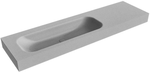 BIG MEDIUM Plata Lavabo suspendido de solid surface 171cm. Posición del fregadero Izquierda borde de 12cm de alto.