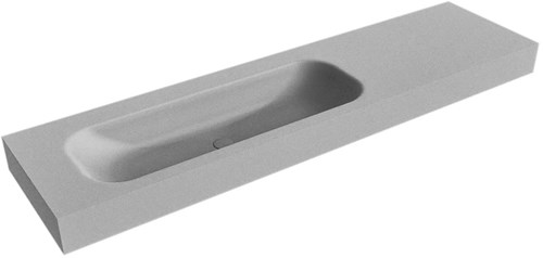 BIG MEDIUM Plata Lavabo suspendido de solid surface 181cm. Posición del fregadero Izquierda borde de 12cm de alto.