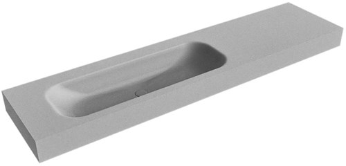 BIG MEDIUM Plata Lavabo suspendido de solid surface 190cm. Posición del fregadero Izquierda borde de 12cm de alto.
