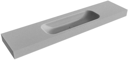 BIG MEDIUM Plata Lavabo suspendido de solid surface 200cm. Posición del fregadero Centro borde de 12cm de alto.
