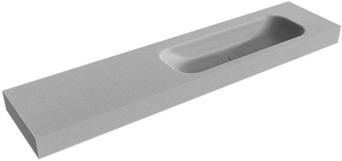 BIG MEDIUM Plata Lavabo suspendido de solid surface 200cm. Posición del fregadero Derecho borde de 12cm de alto.