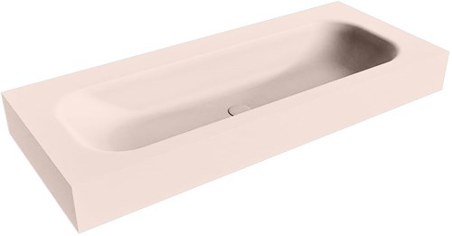 BIG MEDIUM Rosee Lavabo suspendido de solid surface 111cm. Posición del fregadero Centro borde de 12cm de alto.