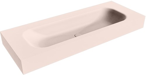BIG MEDIUM Rosee Lavabo suspendido de solid surface 120cm. Posición del fregadero Centro borde de 12cm de alto.