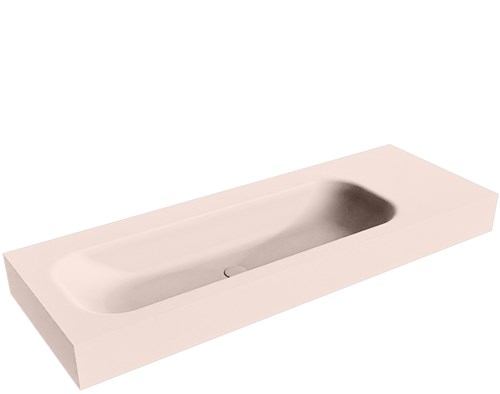 BIG MEDIUM Rosee Lavabo suspendido de solid surface 130cm. Posición del fregadero Izquierda borde de 12cm de alto.