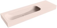 BIG MEDIUM Rosee freihängend Waschtisch aus solid surface (mineralwerkstoff) 150cm. Waschbeckenposition Links rand 12cm hoch.