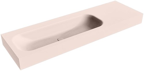 BIG MEDIUM Rosee Lavabo suspendido de solid surface 151cm. Posición del fregadero Izquierda borde de 12cm de alto.