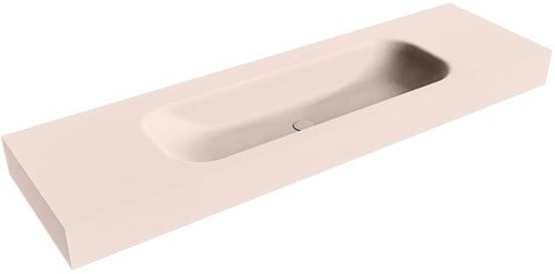BIG MEDIUM Rosee Lavabo suspendido de solid surface 161cm. Posición del fregadero Centro borde de 12cm de alto.