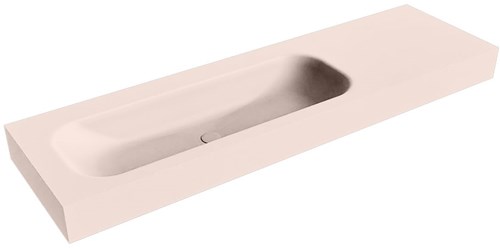 BIG MEDIUM Rosee Lavabo suspendido de solid surface 161cm. Posición del fregadero Izquierda borde de 12cm de alto.