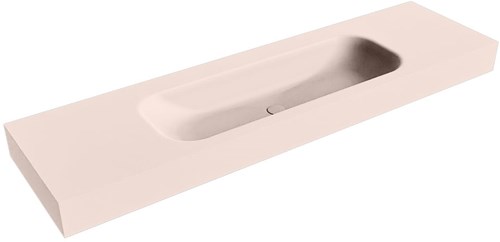 BIG MEDIUM Rosee Lavabo suspendido de solid surface 171cm. Posición del fregadero Centro borde de 12cm de alto.