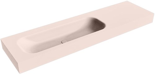 BIG MEDIUM Rosee Lavabo suspendido de solid surface 170cm. Posición del fregadero Izquierda borde de 12cm de alto.