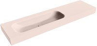 BIG MEDIUM Rosee freihängend Waschtisch aus solid surface (mineralwerkstoff) 180cm. Waschbeckenposition Links rand 12cm hoch.