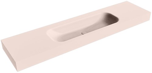 BIG MEDIUM Rosee Lavabo suspendido de solid surface 191cm. Posición del fregadero Centro borde de 12cm de alto.