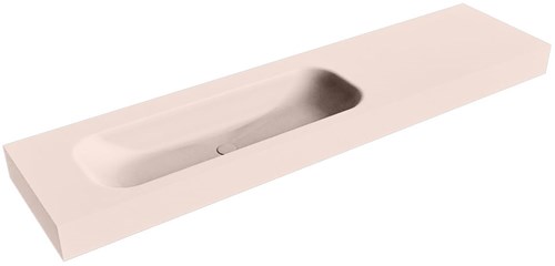 BIG MEDIUM Rosee Lavabo suspendido de solid surface 190cm. Posición del fregadero Izquierda borde de 12cm de alto.