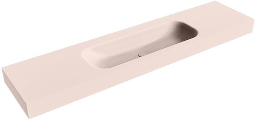BIG MEDIUM Rosee Lavabo suspendido de solid surface 200cm. Posición del fregadero Centro borde de 12cm de alto.