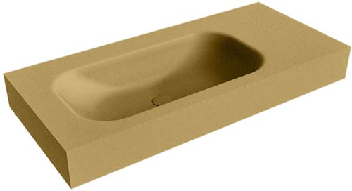 BIG SMALL Oro Lavabo suspendido de solid surface 101cm. Posición del fregadero Izquierda borde de 12cm de alto.