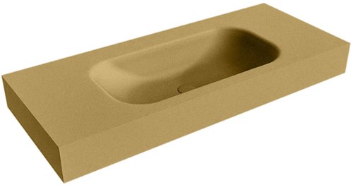 BIG SMALL Oro Lavabo suspendido de solid surface 110cm. Posición del fregadero Centro borde de 12cm de alto.