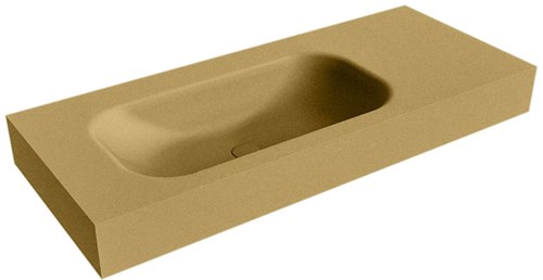 BIG SMALL Oro Lavabo suspendido de solid surface 111cm. Posición del fregadero Izquierda borde de 12cm de alto.
