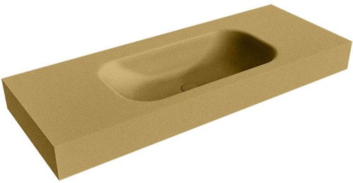 BIG SMALL Oro Lavabo suspendido de solid surface 121cm. Posición del fregadero Centro borde de 12cm de alto.