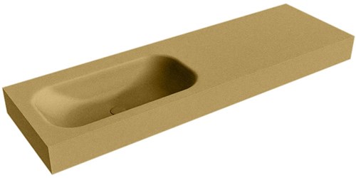 BIG SMALL Oro Lavabo suspendido de solid surface 151cm. Posición del fregadero Izquierda borde de 12cm de alto.
