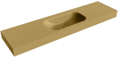 BIG SMALL Oro Lavabo suspendido de solid surface 181cm. Posición del fregadero Centro borde de 12cm de alto.