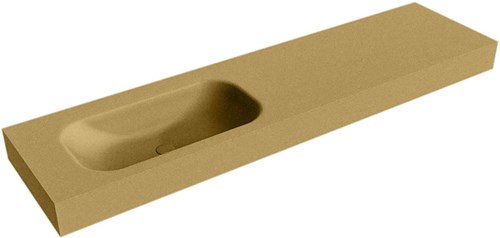 BIG SMALL Oro Lavabo suspendido de solid surface 180cm. Posición del fregadero Izquierda borde de 12cm de alto.