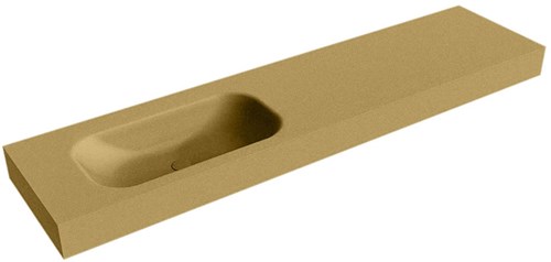 BIG SMALL Oro Lavabo suspendido de solid surface 190cm. Posición del fregadero Izquierda borde de 12cm de alto.