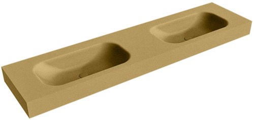 BIG SMALL Oro Lavabo suspendido de solid surface 190cm. Posición del fregadero Doble borde de 12cm de alto.