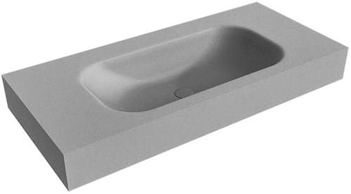 BIG SMALL Plata Lavabo suspendido de solid surface 100cm. Posición del fregadero Centro borde de 12cm de alto.