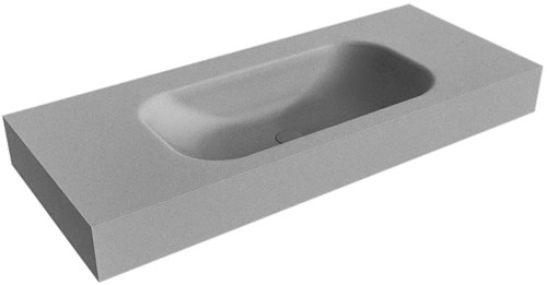 BIG SMALL Plata Lavabo suspendido de solid surface 110cm. Posición del fregadero Centro borde de 12cm de alto.