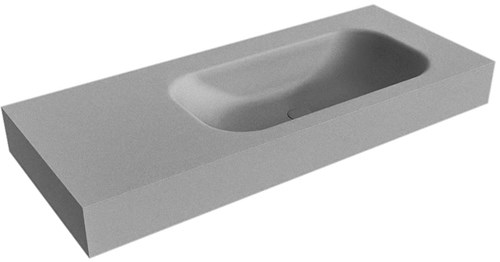 BIG SMALL Plata Lavabo suspendido de solid surface 111cm. Posición del fregadero Derecho borde de 12cm de alto.