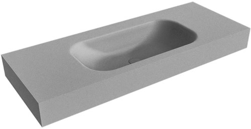 BIG SMALL Plata Lavabo suspendido de solid surface 120cm. Posición del fregadero Centro borde de 12cm de alto.