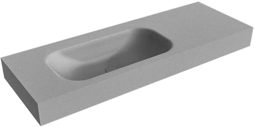 BIG SMALL Plata Lavabo suspendido de solid surface 131cm. Posición del fregadero Izquierda borde de 12cm de alto.
