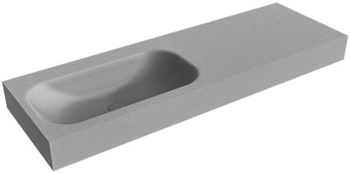 BIG SMALL Plata Lavabo suspendido de solid surface 141cm. Posición del fregadero Izquierda borde de 12cm de alto.