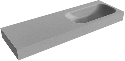 BIG Small Plata Lavabo suspendido de solid surface 141cm. Posición del fregadero Derecho borde de 12cm de alto.
