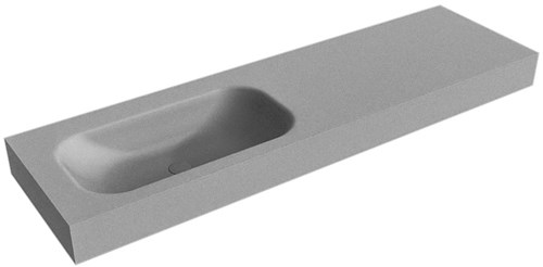 BIG SMALL Plata Lavabo suspendido de solid surface 161cm. Posición del fregadero Izquierda borde de 12cm de alto.