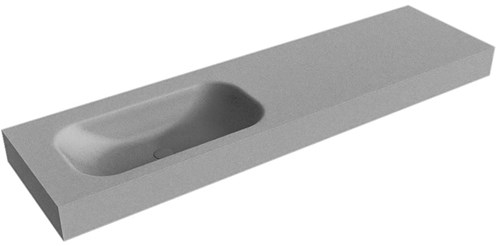 BIG Small Plata vrijhangende wastafel 170cm. Positie wasbak Links rand 12cm. 