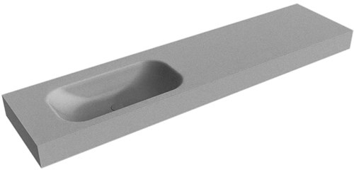 BIG SMALL Plata Lavabo suspendido de solid surface 190cm. Posición del fregadero Izquierda borde de 12cm de alto.