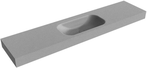 BIG SMALL Plata Lavabo suspendido de solid surface 200cm. Posición del fregadero Centro borde de 12cm de alto.