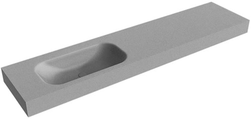 BIG SMALL Plata Lavabo suspendido de solid surface 200cm. Posición del fregadero Izquierda borde de 12cm de alto.