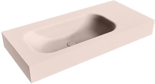 BIG SMALL Rosee Lavabo suspendido de solid surface 101cm. Posición del fregadero Izquierda borde de 12cm de alto.
