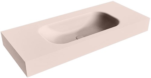 BIG SMALL Rosee Lavabo suspendido de solid surface 110cm. Posición del fregadero Centro borde de 12cm de alto.