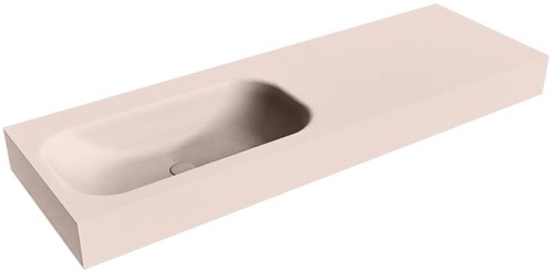 BIG SMALL Rosee Lavabo suspendido de solid surface 140cm. Posición del fregadero Izquierda borde de 12cm de alto.