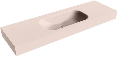 BIG SMALL Rosee Lavabo suspendido de solid surface 151cm. Posición del fregadero Centro borde de 12cm de alto.