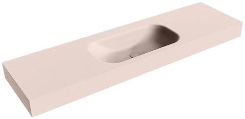 BIG SMALL Rosee Lavabo suspendido de solid surface 171cm. Posición del fregadero Centro borde de 12cm de alto.