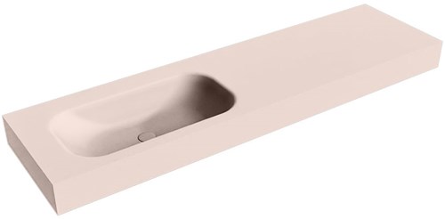 BIG SMALL Rosee Lavabo suspendido de solid surface 171cm. Posición del fregadero Izquierda borde de 12cm de alto.