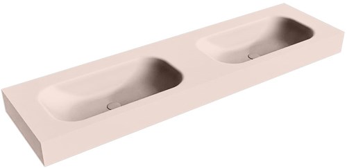 BIG SMALL Rosee Lavabo suspendido de solid surface 171cm. Posición del fregadero Doble borde de 12cm de alto.